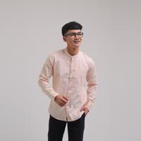 Gambar iNeat Kemeja Pria Linen Lengan Panjang Kerah Shanghai Collarless Cream - Kemeja Kantor Basic Slimfit Casual Semi Formal Koko Muslim Peach Pink Cream - S dari iNeat Kota Administrasi Jakarta Timur 2 Tokopedia
