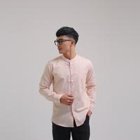 Gambar iNeat Kemeja Pria Linen Lengan Panjang Kerah Shanghai Collarless Cream - Kemeja Kantor Basic Slimfit Casual Semi Formal Koko Muslim Peach Pink Cream - S dari iNeat Kota Administrasi Jakarta Timur 3 Tokopedia