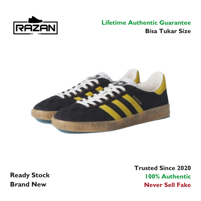 adidas gazelle silver green womens Adidas x Gucci Gazelle Black GG Monogram main image 1