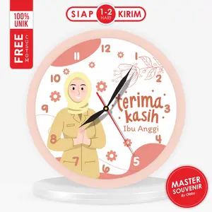 Jam Custom Hari Guru Ukuran 10CM (Hampers Thank You Teacher Souvenir Hadiah Spesial Hari Guru)