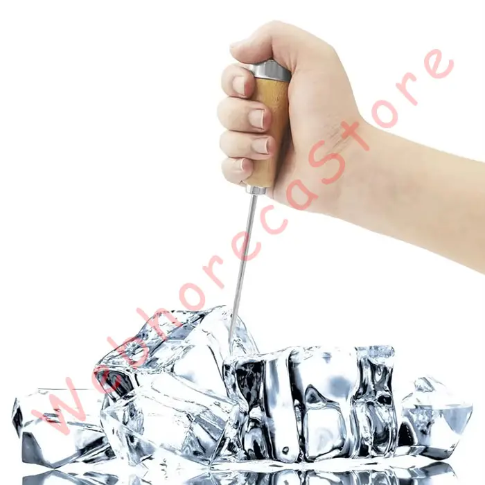 Ice Pick Wooden Handle 21cm/ Pemecah Es Batu Stainless Gagang Kayu 1