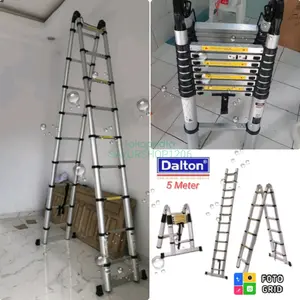 Tangga Lipat Teleskopik 5 meter DALTON ALUMINIUM MULTIPURPOSE TELESCOPIC LADDER ML 1003D