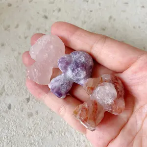 Crystal Carving dog anjing teddy poodle crystal healing decor