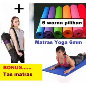 Matras Yoga Matt Warna Cantik Tebal 6mm Free Tas Cantik