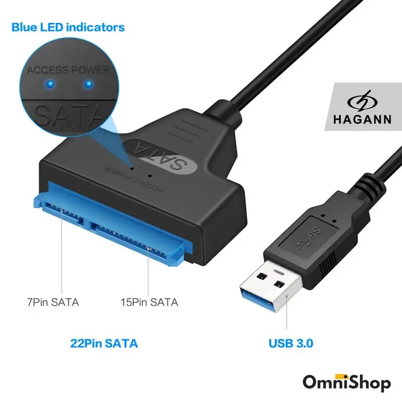 HAGANN CON-CC90 Kabel Converter SATA to USB 3.0 SSD & Hardisk 2.5 Inch 2