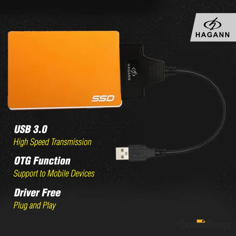 HAGANN CON-CC90 Kabel Converter SATA to USB 3.0 SSD & Hardisk 2.5 Inch 3