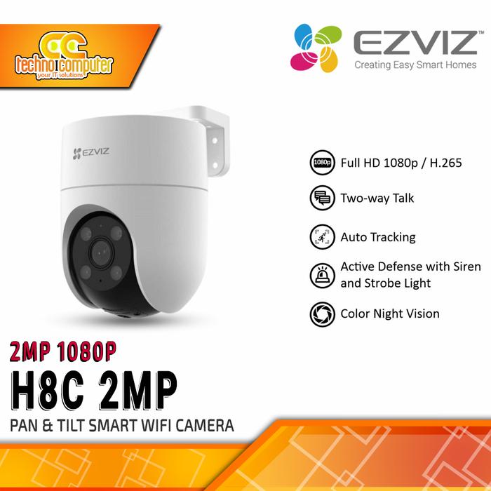 Gambar EZVIZ H8C 2MP 1080p OUTDOOR Smart Wi-Fi Pan/Tilt IP Camera CCTV dari Techno Computer Bali Kota Denpasar Tokopedia