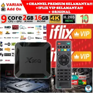 Smart TV Box Android X96Q Ram 2GB Rom 16GB STB Unlock Gratis Paket TV