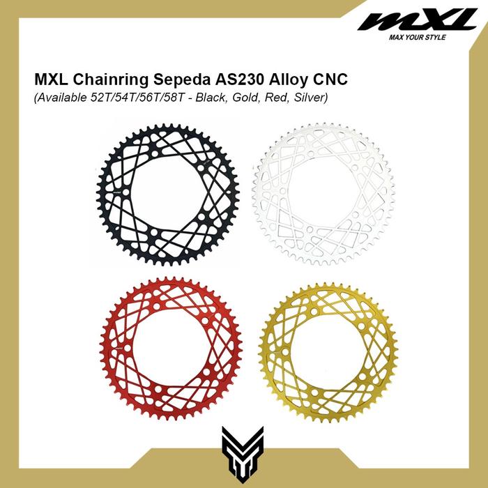 Gambar MXL Chainring Sepeda AS230 Spider 52T-58T Alloy MTB RoadBike Sprocket Gir Depan - Black, 52T dari MXL Sports Indonesia Kota Administrasi Jakarta Selatan Tokopedia