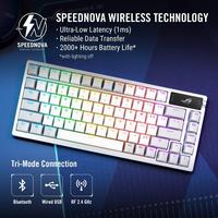Gambar ASUS ROG Azoth 75 Moonlight White Wireless DIY Custom Gaming Keyboard dari Techno Computer Bali Kota Denpasar 5 Tokopedia