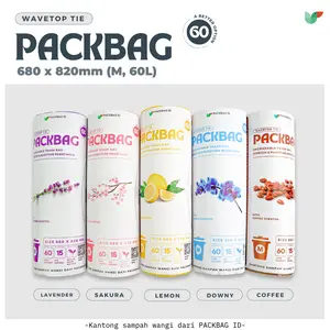 PACKBAG 60 (M), kantong sampah wangi ukuran 60L, degradable, isi 15pcs/roll