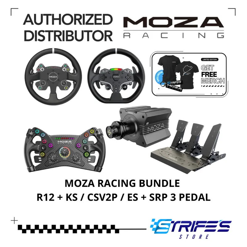 Moza Racing Set (R12+KS/CSV2P/ES+SRP 3 Pedal) Bundle Direct Drive SR-P 0
