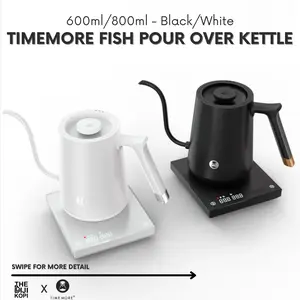 TIMEMORE FISH BASIC ELECTRIC GOOSENECK KETTLE TEKO LEHER ANGSA DIGITAL