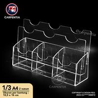 Gambar Carpentia | Tempat Brosur Akrilik 2 Tingkat [1/3 A4 - A6] Tipe E3 - 2 Susun [Acrylic Display Holder, Kantong Flyer, Standing] dari Carpentia Indonesia Kota Tangerang Selatan 3 Tokopedia
