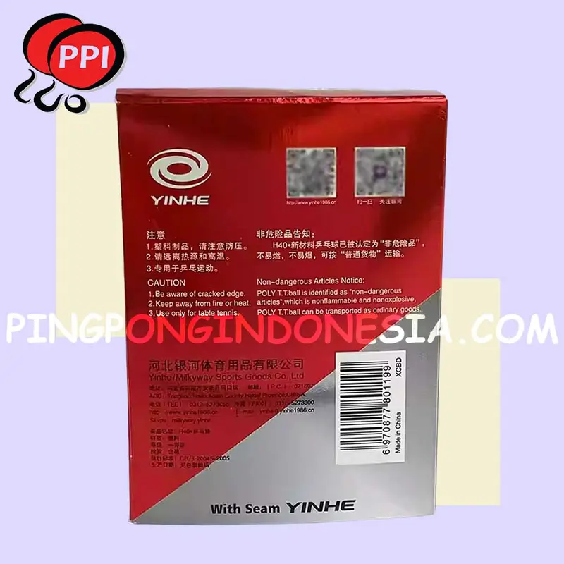 Yinhe WTT 3-Star H40+ T.T Ball - Bola Pingpong Tenis Meja Bintang 3 Seam White Ball Singapore Smash ITTF Bola WTT Bola Yinhe WTT 2