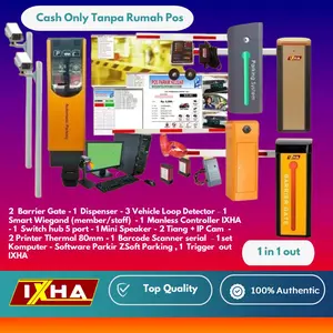 Paket palang parkir sistem struk tiket + sistem member card