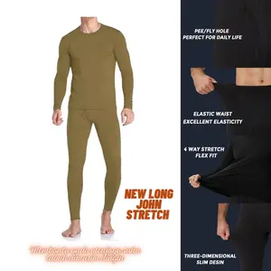 New Long John Stretch Olive Army