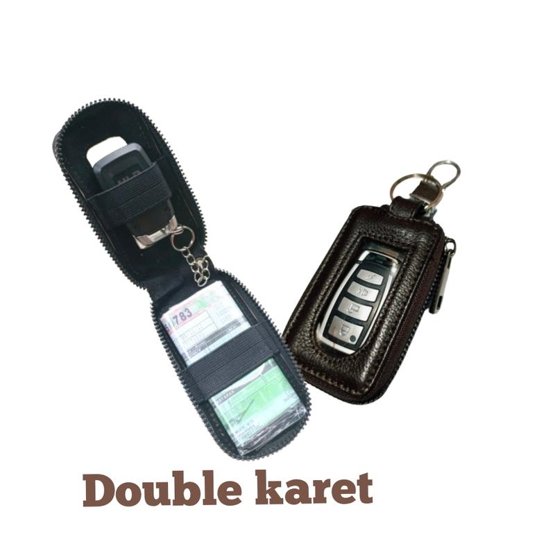 dompet kunci remote keyless dan STNK mobil Toyota kulit asli dobel karet 2