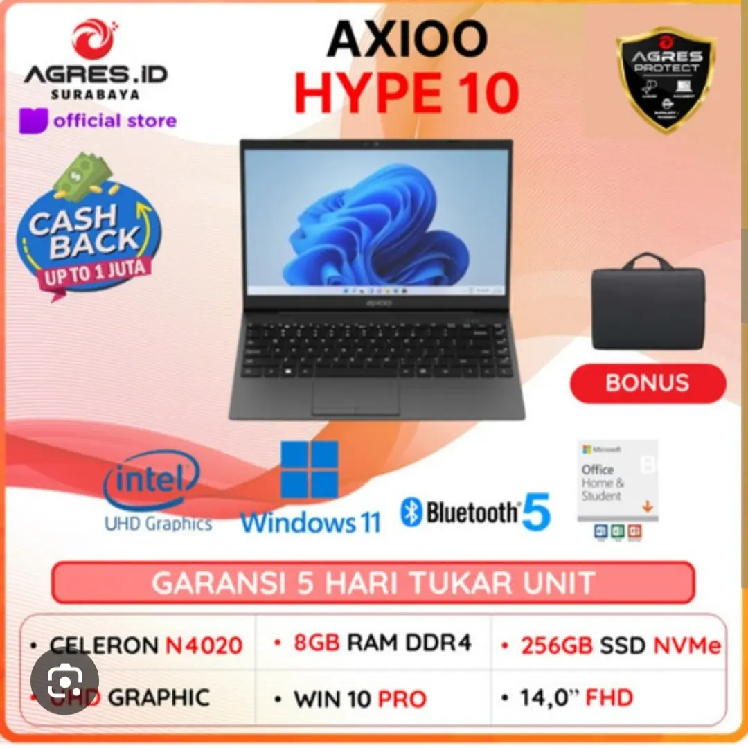 Axioo Mybook Hype X W10 PRO GREY