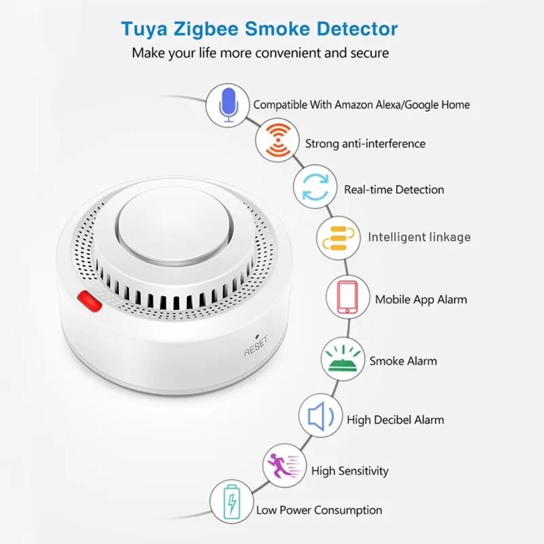 Tuya ZigBee Smart Smoke Detector Security Alarm | Alat Pintar Pendeteksi Asap Api