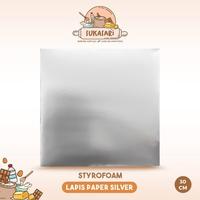 Gambar Styrofoam tatakan lapis SILVER paper 25 cm kotak Square alas kue gabus dari Sukasari Baking Bandung Kota Bandung 1 Tokopedia