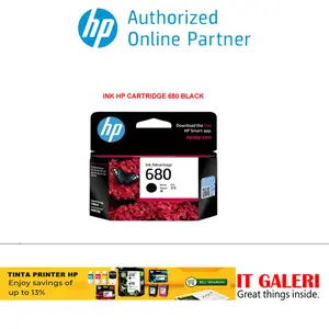 HP Tinta Printer Original 682 Black Ink Advantage Cartridge (3YM77AA)