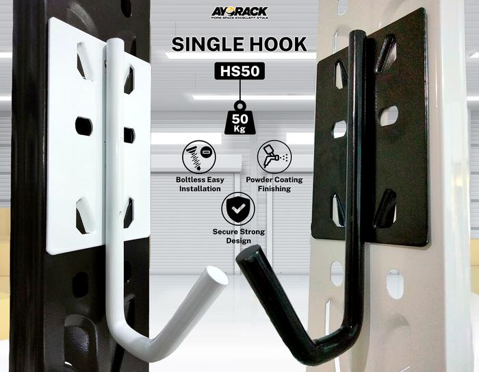 Promo AYORACK SINGLE HOOK HS50 - GANTUNGAN BESI RACK SERBA GUNA RAK ...