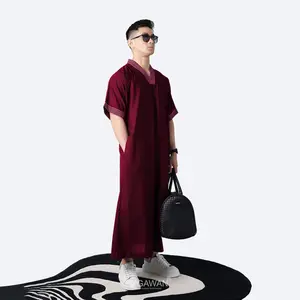 DUAARAKAAT ALFATH THOBES Maroon Jubah Gamis Casual Pria Multifungsi Kekinian Keren