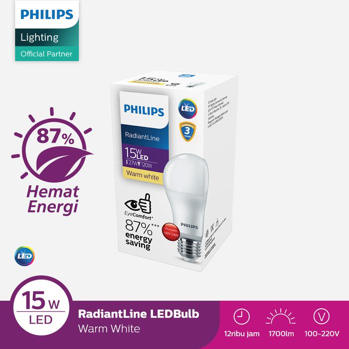 Gambar Lampu Philips Bohlam Radiantline LEDBulb 15W E27 3000K Kuning dari Philips Lighting Bogor Kab. Bogor Tokopedia
