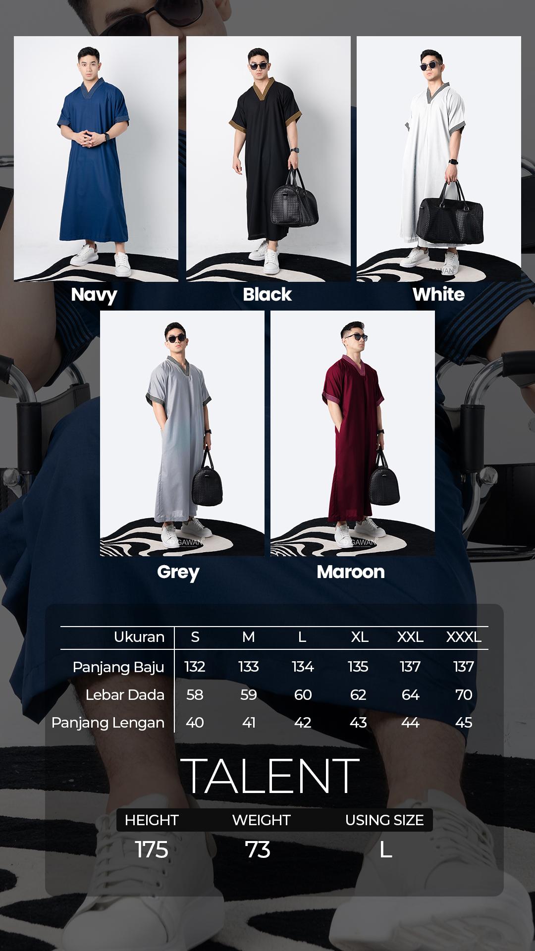 DUAARAKAAT ALFATH THOBES Maroon Jubah Gamis Casual Pria Multifungsi Kekinian Keren