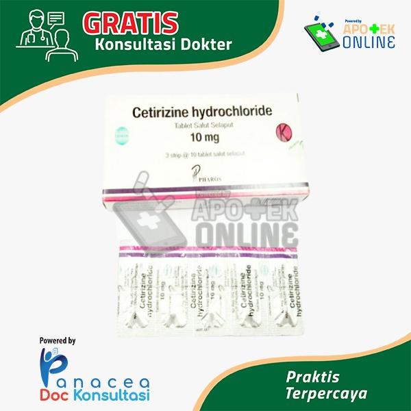 CETIRIZINE HCL 10 MG OGB PHAROS INDONESIA STRIP 10 TABLET