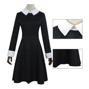 wednesday addams adam default black dress cosplay kostum - CC-60