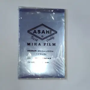 Plastik Mika Tebal / Plastik Jilid Mika Film Tebal Ukuran F4 Warna Bening Asahi Isi 100 Lembar (1 Bungkus)