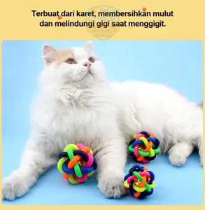 MAINAN HEWAN / RUBBER ROPE BALL BESAR (Diameter 7,5cm)