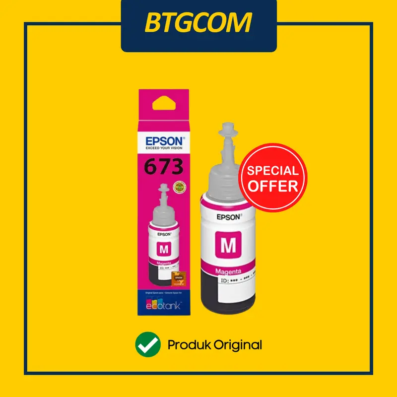TINTA PRINTER EPSON 673/T673/T6731/ T6732/T6733/T6734/T6735/T6736 BLACK CYAN MAGENTA YELLOW LIGHT CYAN LIGHT MAGENTA HITAM BIRU MERAH KUNING MUDA BK C M Y LC LM ORIGINAL L805 L800 L850 L1800