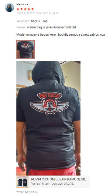 ROMPI MOTOR  PELINDUNG DADA  TEBAL ANTI AIR ANTI ANGIN  CUSTOM LOGO 7