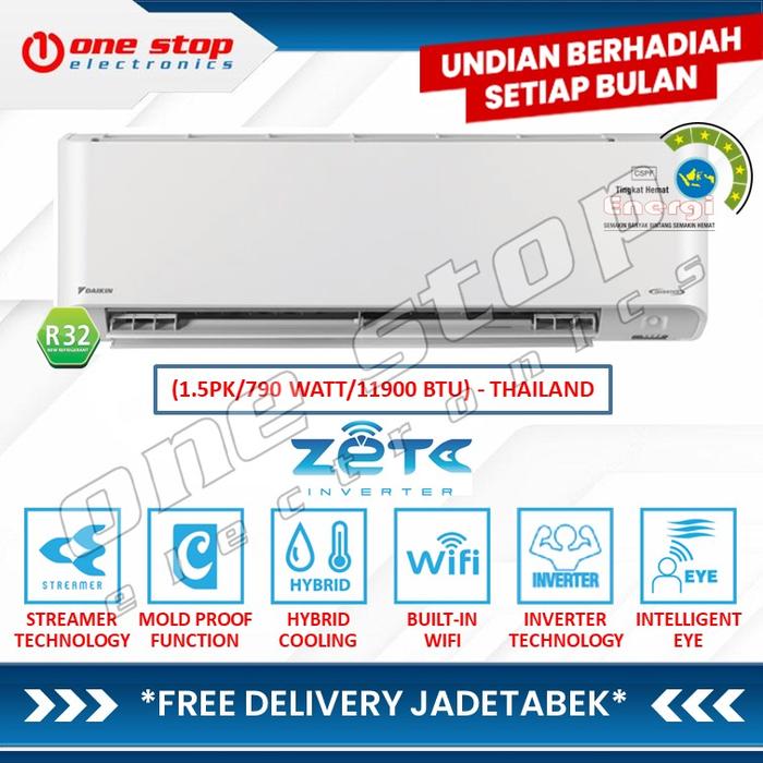 Gambar DAIKIN FTKZ35XVM4 AC SPLIT ZETA INVERTER THAILAND 1.5PK - (TANPA KAYU) UNTUK PENGIRIMAN KURIR TOKO / INSTANT dari OneStop Electronics Kota Administrasi Jakarta Utara Tokopedia