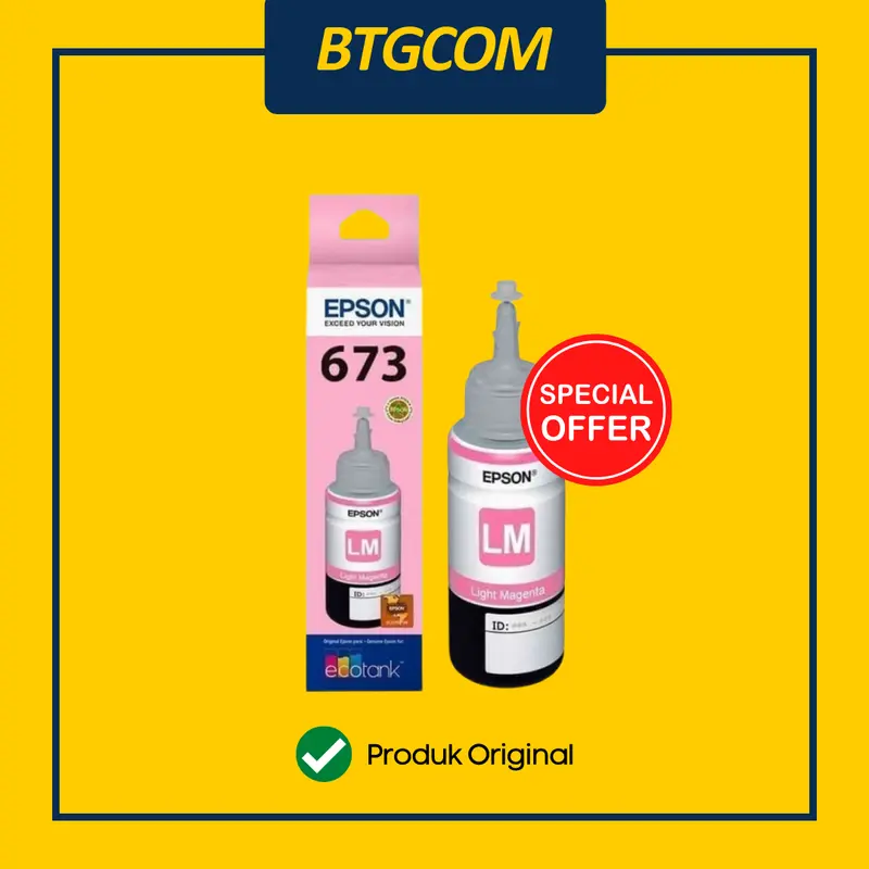 TINTA PRINTER EPSON 673/T673/T6731/ T6732/T6733/T6734/T6735/T6736 BLACK CYAN MAGENTA YELLOW LIGHT CYAN LIGHT MAGENTA HITAM BIRU MERAH KUNING MUDA BK C M Y LC LM ORIGINAL L805 L800 L850 L1800