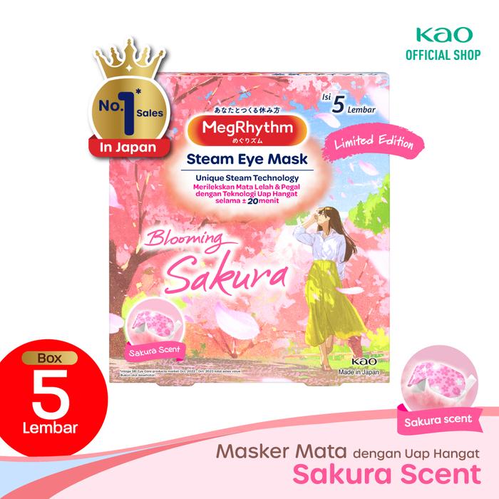 Gambar MegRhythm Steam Eye Mask Sakura 5s - Masker Mata dari KAO Indonesia Kota Bekasi Tokopedia