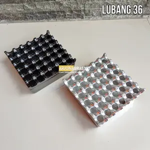 Asbak Lubang 36 Aluminium Ashtray Murah - Putih Silver