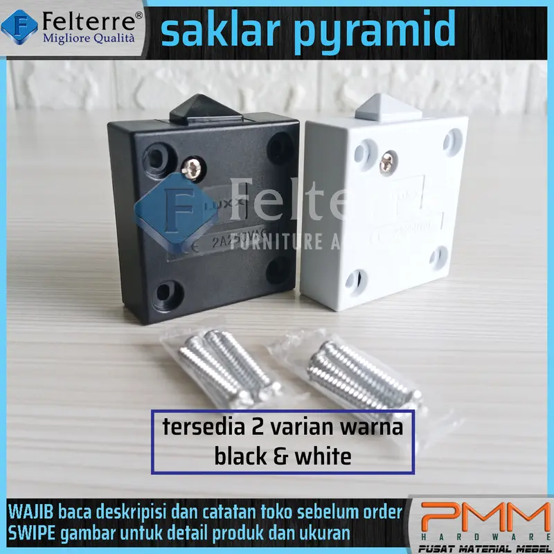 saklar pyramid FELTERRE | switch sliding geser lampu lemari LED pintu 0