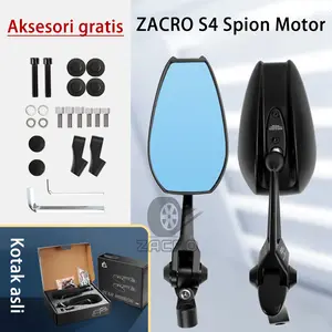 ZACRO S4 Spion Variasi Motor Cermin Biru dan Putih Anti Silau 360 derajat / Kaca Spion Universal Motor