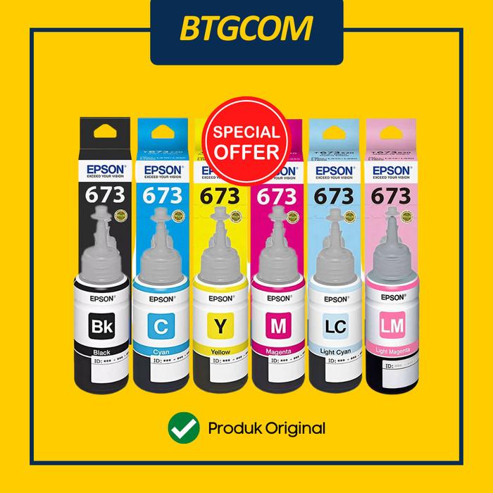 Gambar TINTA PRINTER EPSON 673/T673/T6731/ T6732/T6733/T6734/T6735/T6736 BLACK CYAN MAGENTA YELLOW LIGHT CYAN LIGHT MAGENTA HITAM BIRU MERAH KUNING MUDA BK C M Y LC LM ORIGINAL L805 L800 L850 L1800 dari btgcom Kota Denpasar Tokopedia