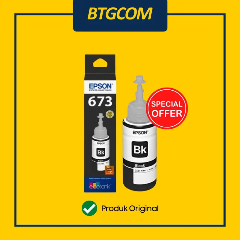 TINTA PRINTER EPSON 673/T673/T6731/ T6732/T6733/T6734/T6735/T6736 BLACK CYAN MAGENTA YELLOW LIGHT CYAN LIGHT MAGENTA HITAM BIRU MERAH KUNING MUDA BK C M Y LC LM ORIGINAL L805 L800 L850 L1800