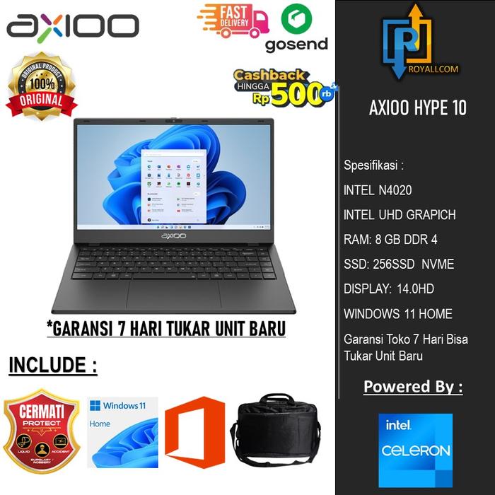 Gambar Axioo Hype 10 N4020 8Gb 256Gb Windows 10 14.0 - non paket, 4gb/128ssd dari ROYAL COM Kota Administrasi Jakarta Selatan Tokopedia