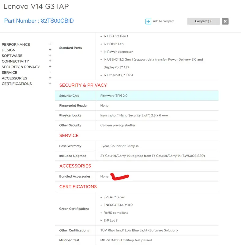 Lenovo V14 i3 1215U 4GB 256GB 14"FHD 5