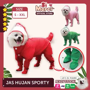 Si Merci Jas Hujan Anjing Kucing Anabul Sporty Sampai Ke PAW | Pet Raincoat Full Body