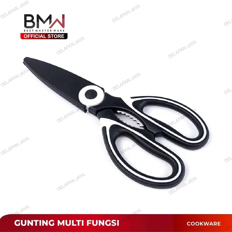 Gunting Dapur + Sarung HITAM 8'/ Gunting Daging Tulang Serbaguna Stainless Kitchenware Steel Plastik 0