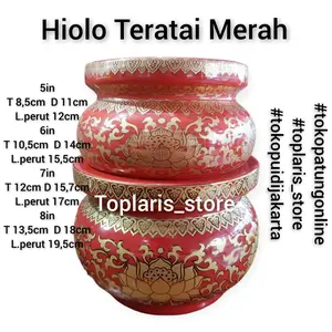 Hiolo Tempat Hio Teratai Keramik uk 7in Merah