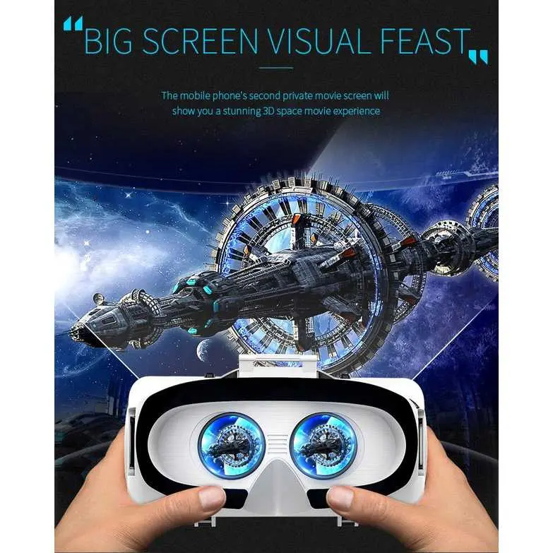 VR Box Virtual Reality 3d + Remote Original Vr Box Game Plus Remote Control VR Box Shinecon Vr Box Murah Vr Box Remot VR Box IMAX Giant Screen Virtual Reality With Remote Bluetooth Plastik 5